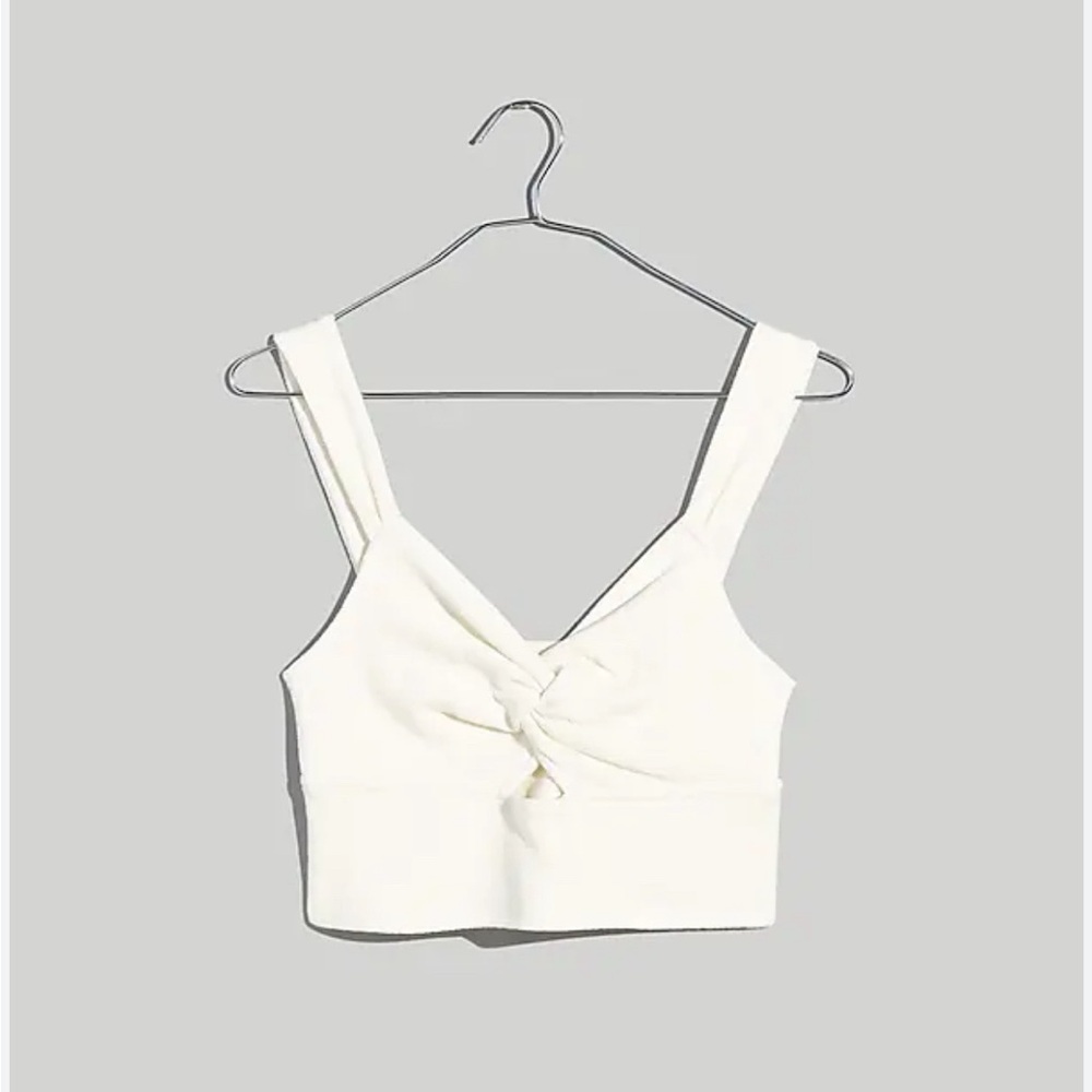 Madewell: Cutout Knot-Front Crop Tank Top